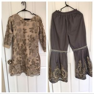 Gharara style Indian Pakistani designer suit